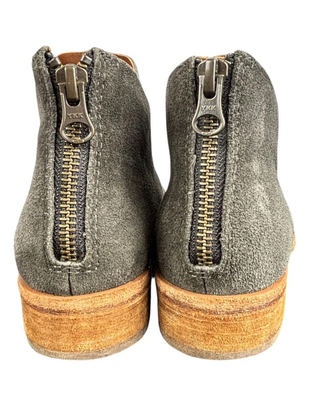 Kork Ease Gray Ankle Boots Leather Size 7.5 Comfort Contemporary Fall